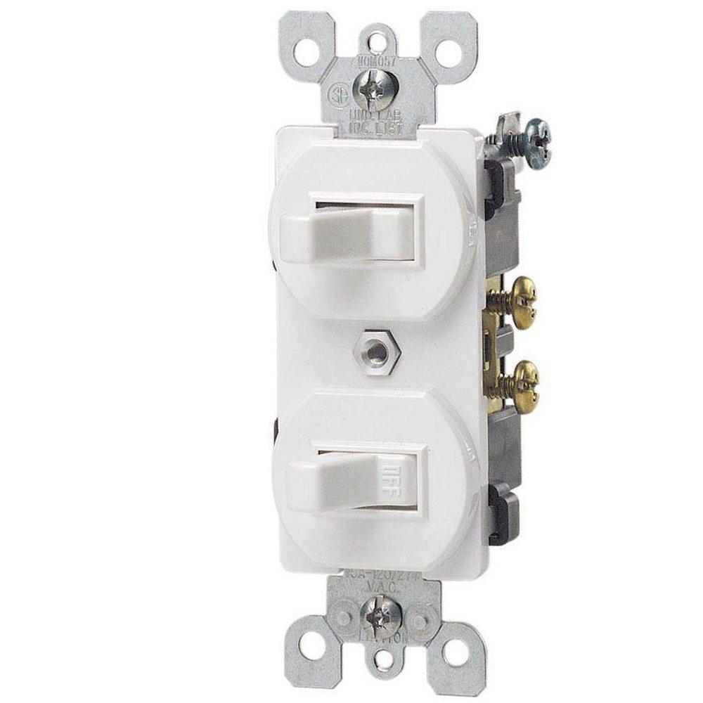 LEVITON White 1-Pole Duplex Switch 