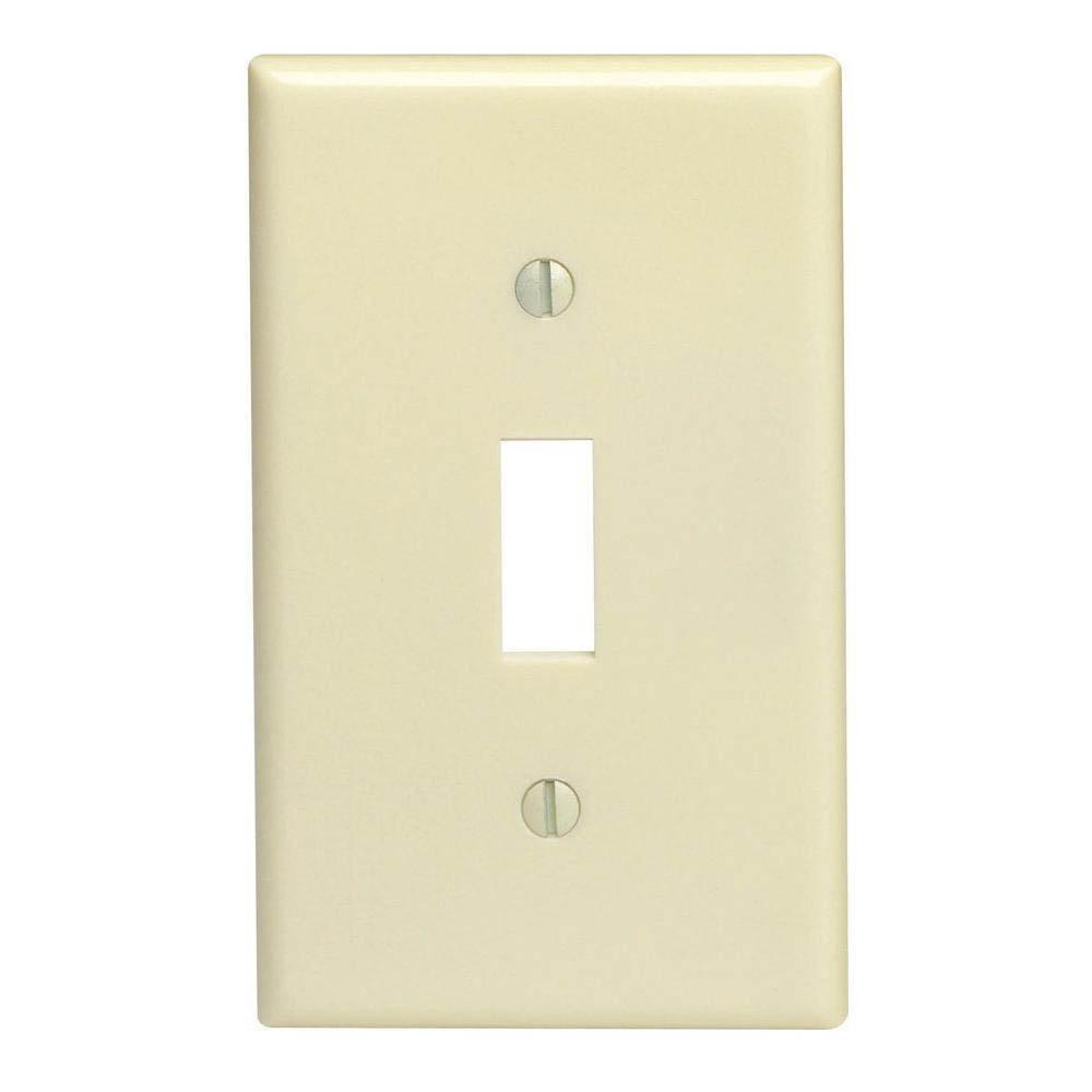 LEVITON Ivory 1 Gang Thermoset Plastic Wall Plate 
