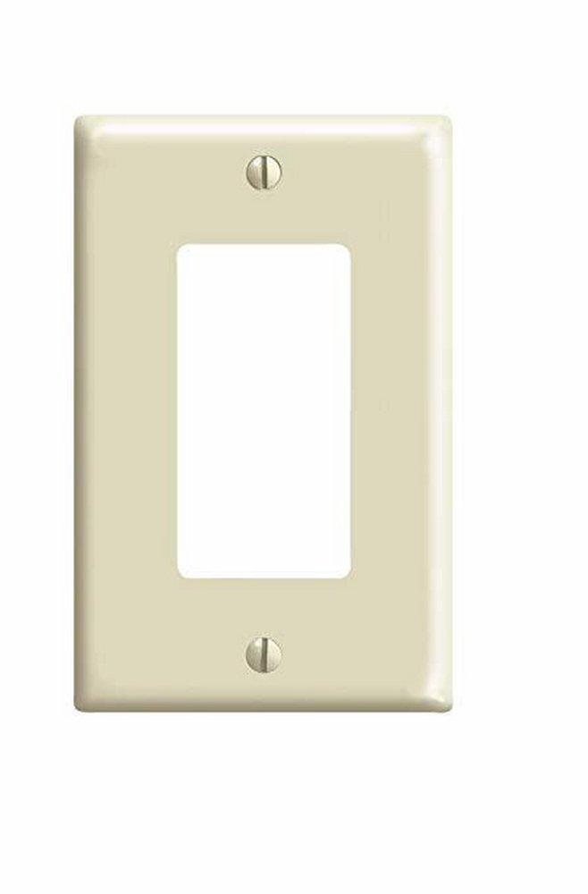 LEVITON Ivory 1-Gang Decorative Wall Plate 