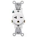 LEVITON White 20A 250V Single Receptacle 