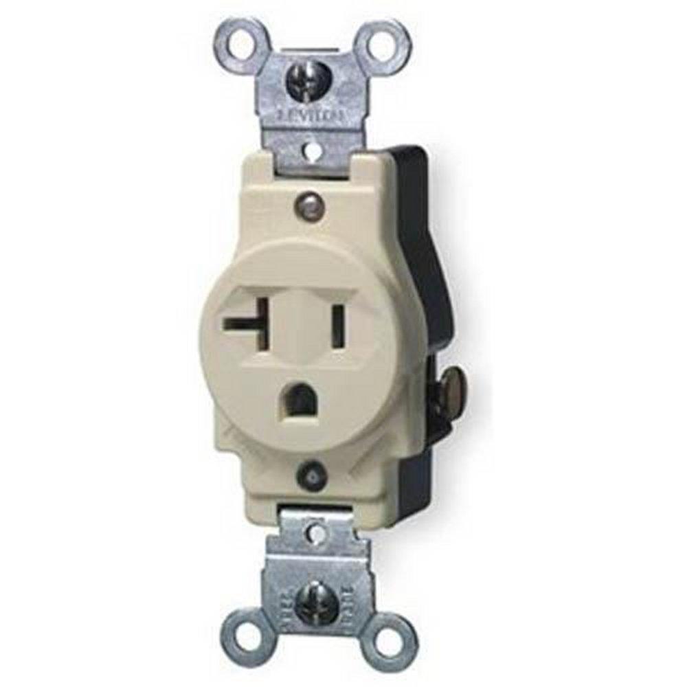 LEVITON Ivory 20A 125V Single Receptacle 