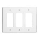 LEVITON White 3-Gang Device Wallplate 