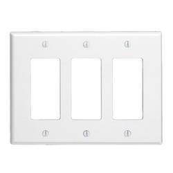 3-Gang Device Wallplate in White