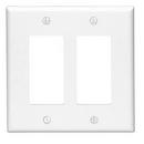 LEVITON White 2-Gang Midway Size Thermoset Nylon Wall Plate 