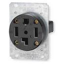 LEVITON Black 30 Amp 4-Wire Flush Mounting Dryer Receptacle 