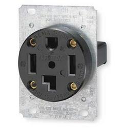 30A 125/250V Flush Mount Dryer Receptacle in Black