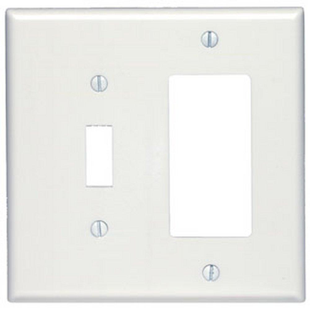 LEVITON White 2-Gang 1-Toggle Decorative Plate 