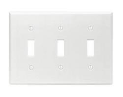 3-Gang Standard Size Toggle Device Switch Wall Plate in White
