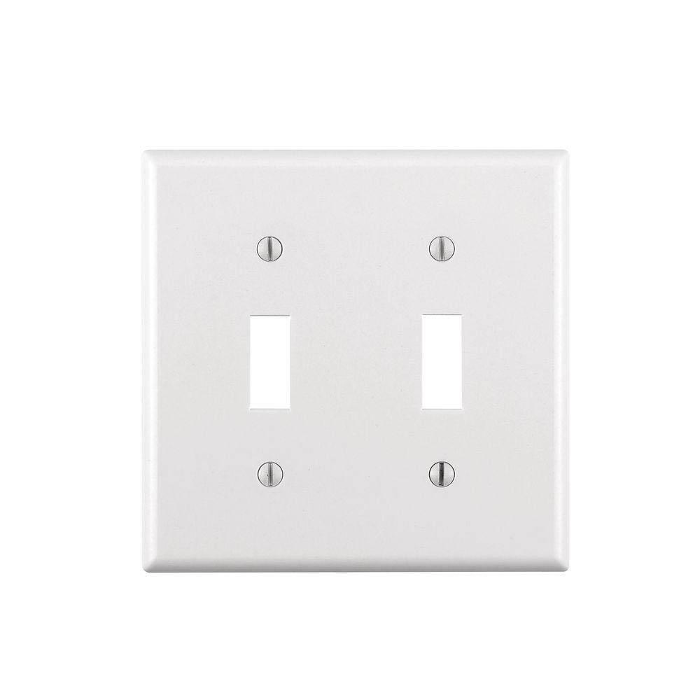 LEVITON White Thermoset Plastic Wall Plate in White 
