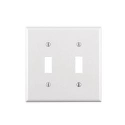 2 Gang Thermoset Plastic Wall Plate in White