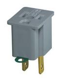LEVITON Grey 125V Vinyl Grounded Adapter 