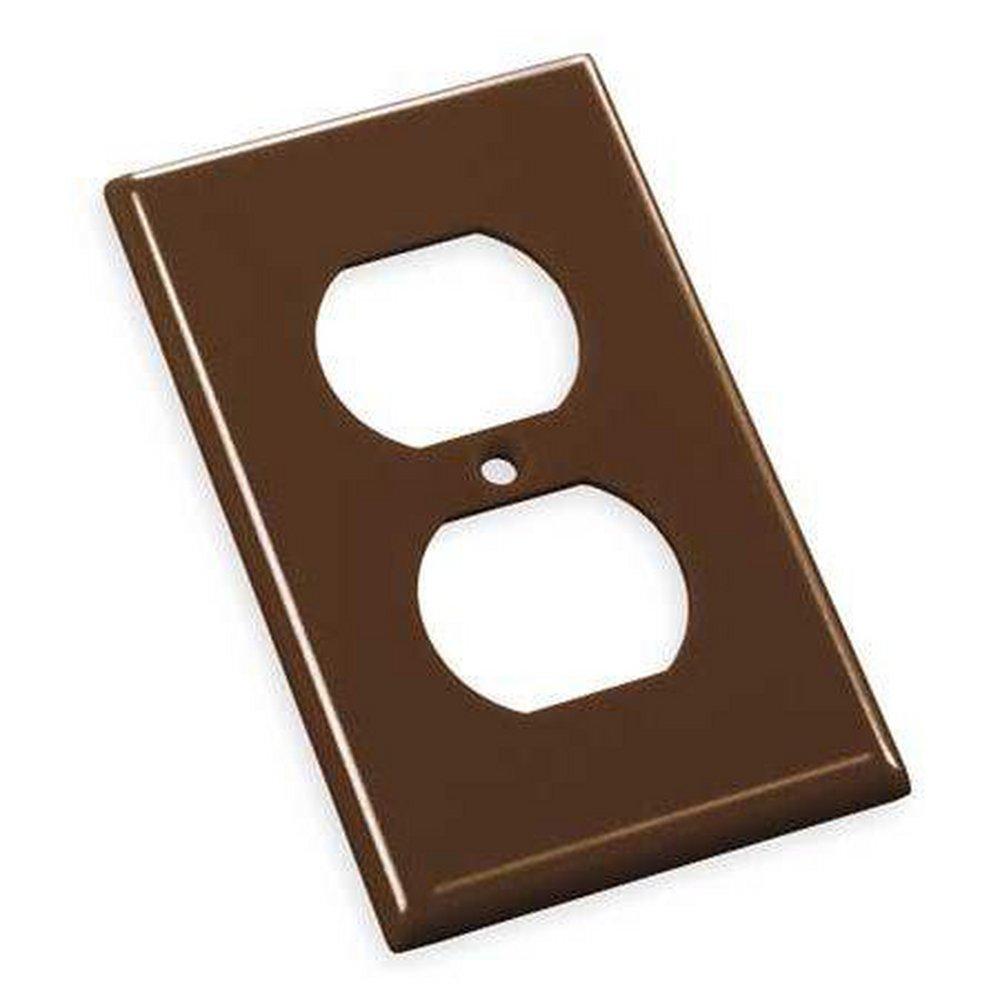 LEVITON Brown 1-Gang Receptacle Thermoset Nylon Wall Plate 
