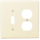 LEVITON Ivory 2-Gang Mid Size Combination Plate 