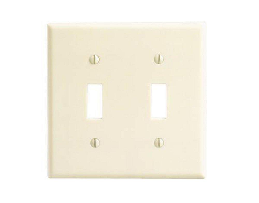 LEVITON Ivory 2-Gang Standard Size Toggle Device Switch Wall Plate 