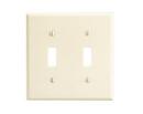 2-Gang Standard Size Toggle Device Switch Wall Plate in Ivory