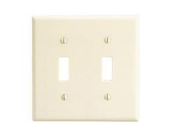 2-Gang Standard Size Toggle Device Switch Wall Plate in Ivory