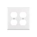2 Gang Thermoset Plastic Wall Plate in White