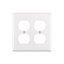 2 Gang Thermoset Plastic Wall Plate in White