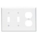 3-Gang Duplex Device Receptacle Wall Plate in White