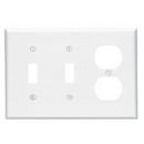 LEVITON White 3-Gang Duplex Device Receptacle Wall Plate 