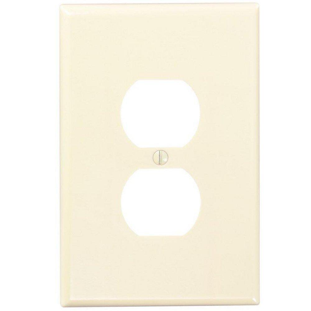 LEVITON Ivory 1-Gang Duplex Device Receptacle Wall Plate 