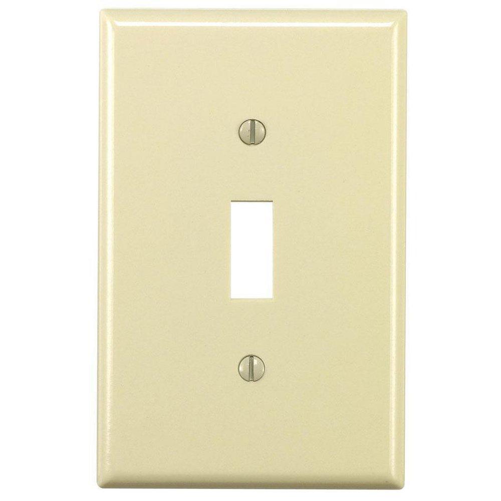LEVITON Ivory 1 Gang Thermoset Plastic Wall Plate 