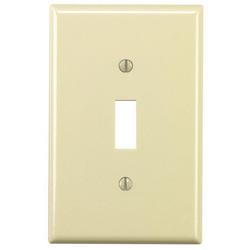1-Gang Toggle Device Switch Midway Size Thermoset Wall Plate in Ivory