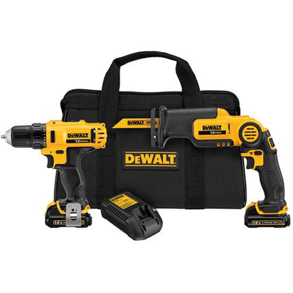 DEWALT Black/Yellow Cordless Reciprocating Saw 2 Tool Kit 