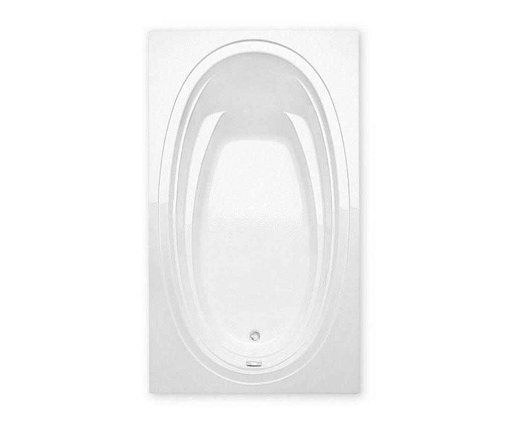 Aquatic White 60 x 42 in. Soaker Drop-In Bathtub with Universal Drain 