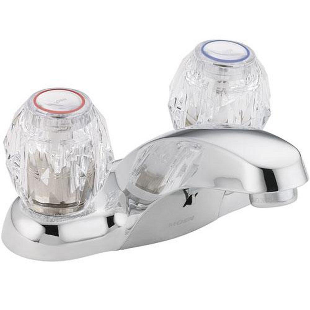 Moen Chrome Two Handle Centerset Bathroom Sink Faucet 