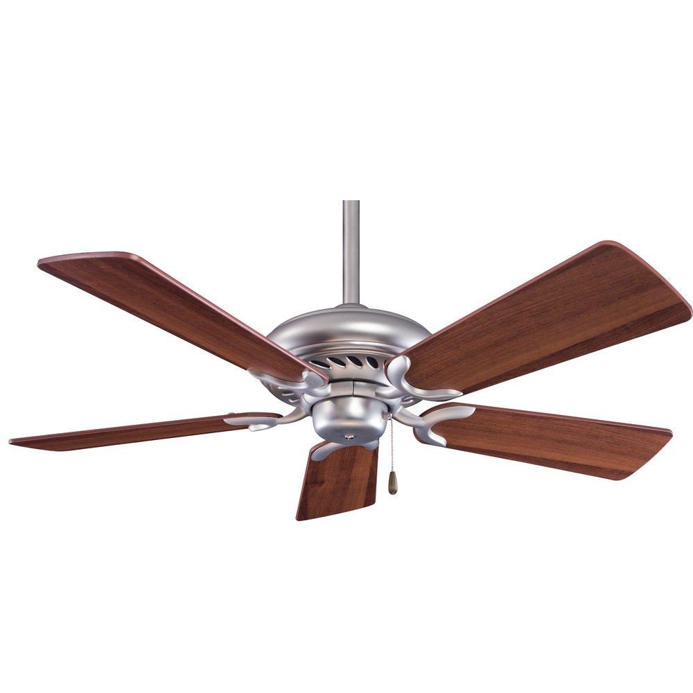 Minka Aire Brushed Steel/Dark Walnut 44 in. 5-Blade Ceiling Fan in Brushed Steel 