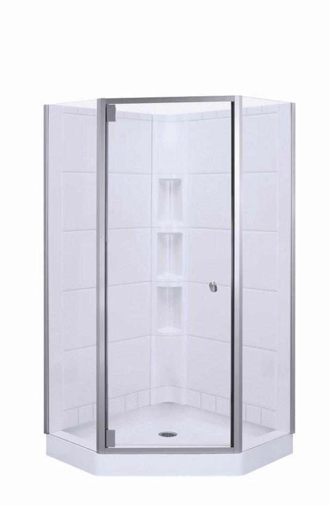 Sterling Silver 72-1/4 x 29-7/16 in. Frameless Hinged Shower Door 