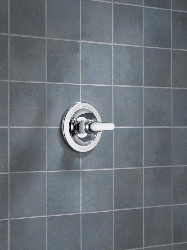 Peerless® Polished Chrome Tub and Shower Pressure Balancing Valve Trim with Single Lever Handle 