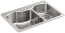 33 x 22 in. 1 Hole Double Bowl Drop-in Kitchen Sink in Stainless Steel