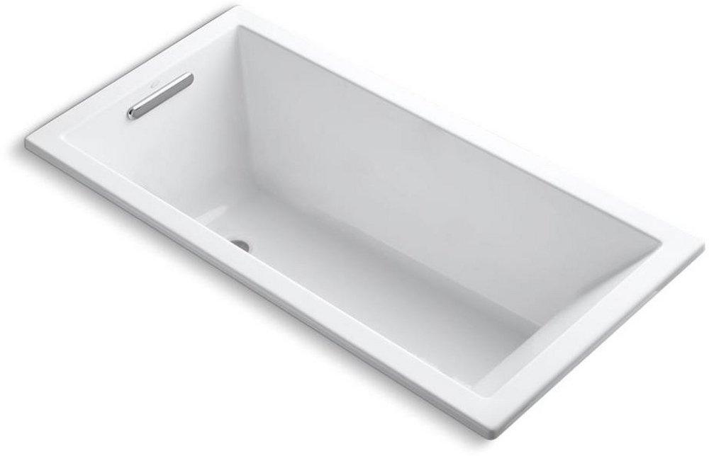 White 60 x 30 in. Drop-In Bathtub with End Drain 