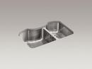 32 x 20-1/4 in. No Hole Double Bowl Undermount Kitchen Sink in Stainless Steel