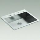 25 x 22 in. 4 Hole Single Bowl Top Mount/Undermount Kitchen Sink in Stainless Steel with SilentShield Sound Dampening