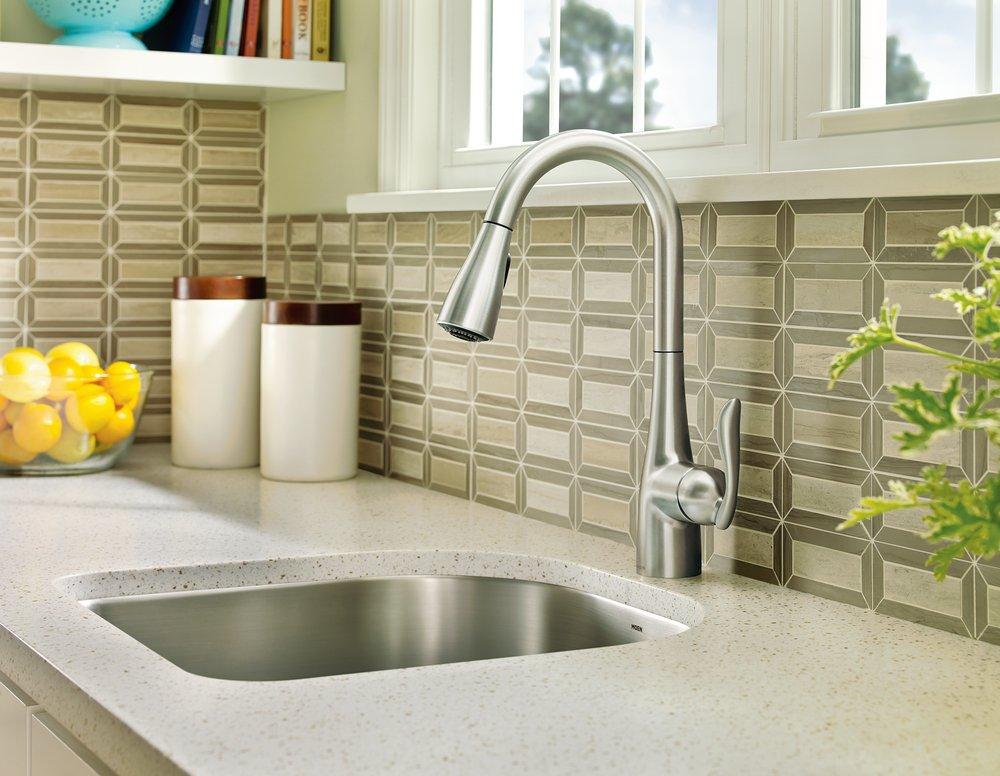 Moen Spot Resist™ Stainless Single Handle Pull Down Kitchen Faucet with Power Boost and Relfex Technology 