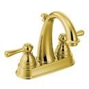 Two Handle Centerset Bathroom Sink Faucet in Polished Brass