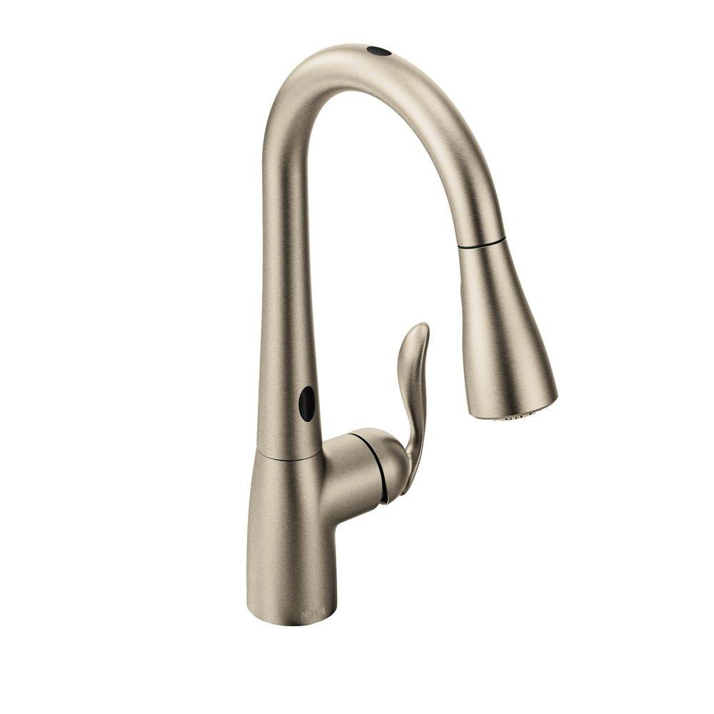 Moen Spot Resist&trade; Stainless Single Handle Pull Down Touchless Kitchen Faucet with MotionSense, Power Clean and Reflex Technology 