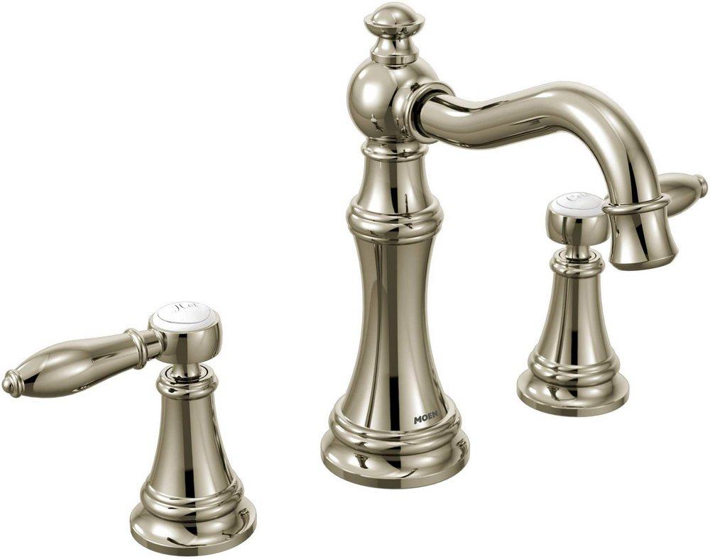 Moen Polished Nickel Two Handle Widespread Bathroom Sink Faucet 