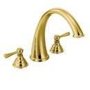 Two Handle Roman Tub Faucet in Polished Brass Trim Only