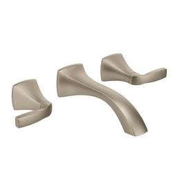 Two Handle Wall Mount Widespread Bathroom Sink Faucet in Brushed Nickel