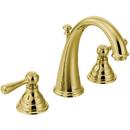 Two Handle Widespread Bathroom Sink Faucet with Pop-Up Drain Assembly in Polished Brass