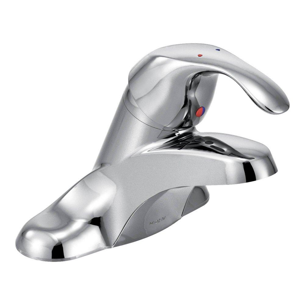 Moen Polished Chrome Single Handle Centerset Bathroom Sink Faucet 