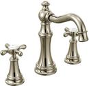 Moen Polished Nickel Two Handle Widespread Bathroom Sink Faucet with Pop-Up Drain 