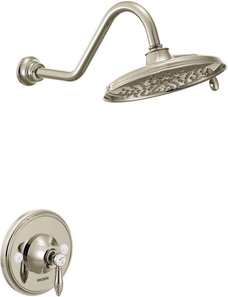 Moen Polished Nickel Shower Trim Kit with Single Lever Handle and 1-Function Showerhead 