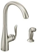 Moen Spot Resist&trade; Stainless Single Handle Kitchen Faucet with Side Spray 