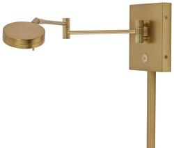 1-Light LED Swing Arm Wall Sconce in Honey Gold