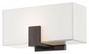 100W 1-Light 10 in. Wall Sconce in Copper Bronze Patina with Mitered Glass and White Inside
